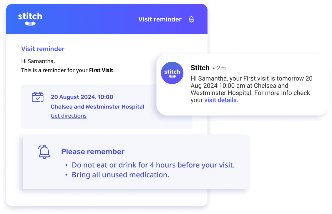 Automated, timely email and SMS reminders