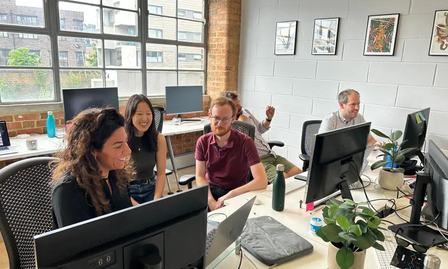 Team working together in an office