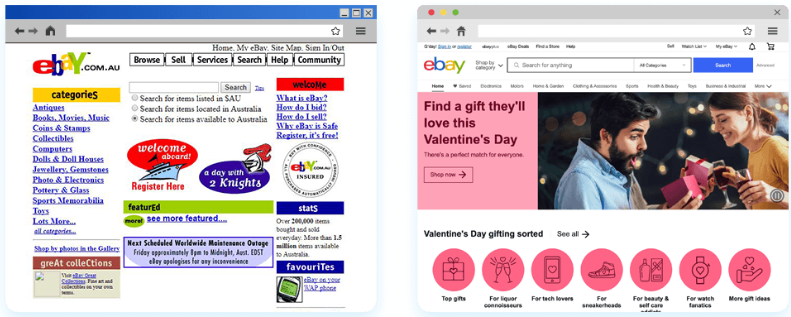 eBay 2000 vs. eBay 2022