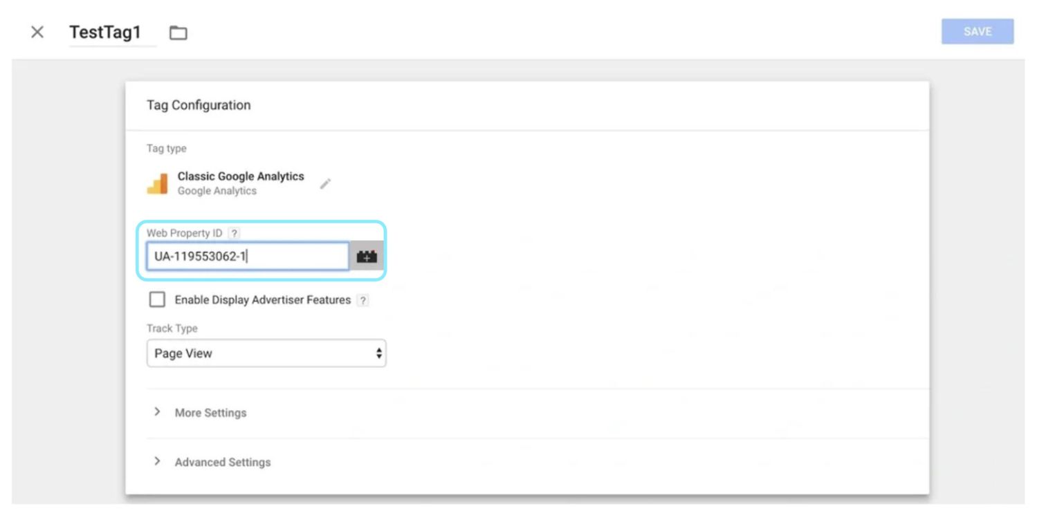 Web Property I.D in GTM's Tag Configuration