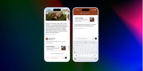 Two phones displaying example of ChatGPT ads