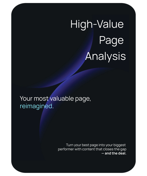 Promotional graphic of a High Value Page Analysis