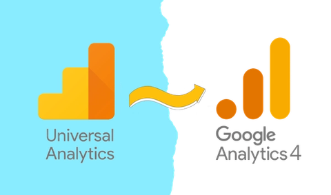 Google Universal Analytics arrow to GA4
