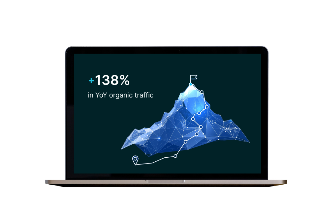 Laptop displaying opportunities from SEO content analysis.