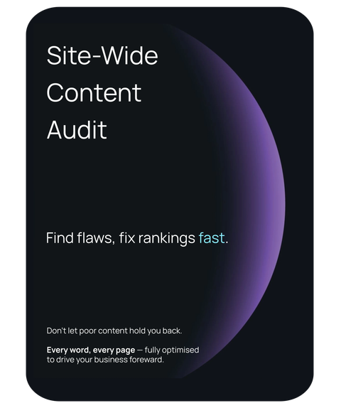 Promotional graphic of a Site Wide Content Audit