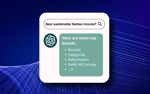A screen with ChatGPT interface on it and magnifying glass icon
