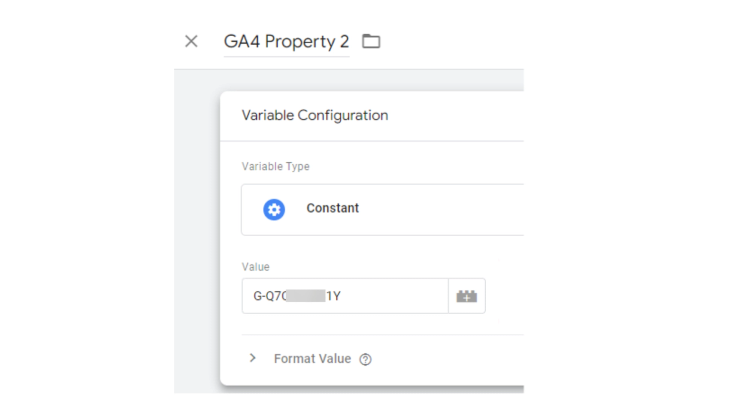 Screenshot of Value box in GTM's Variable Configuration window