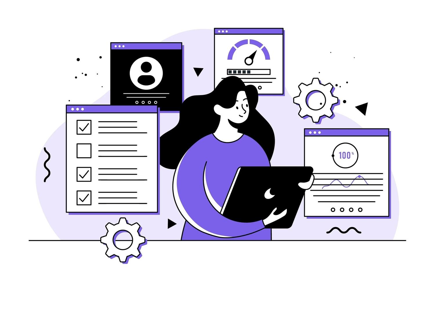 Woman project managing a website migration