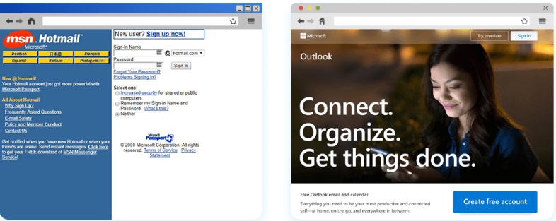 Outlook Live 2000 vs Outlook Live 2022