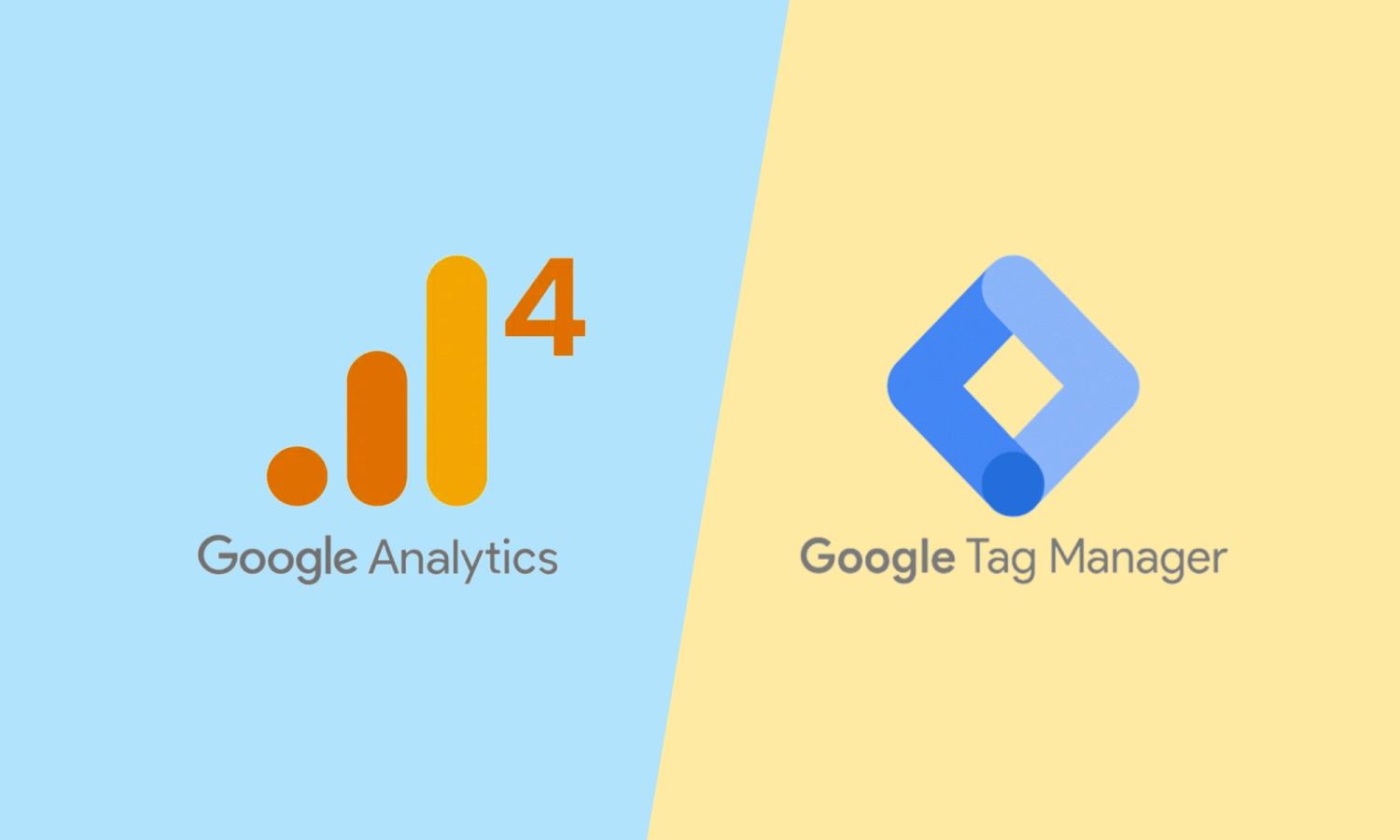 Google Analytics vs Google Tag Manager side by side logos