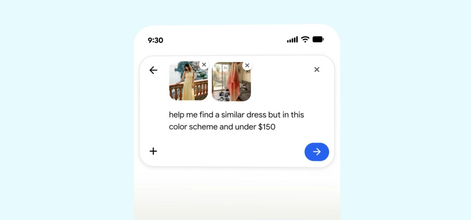 Example conversational customer shopping query in AI Mode.