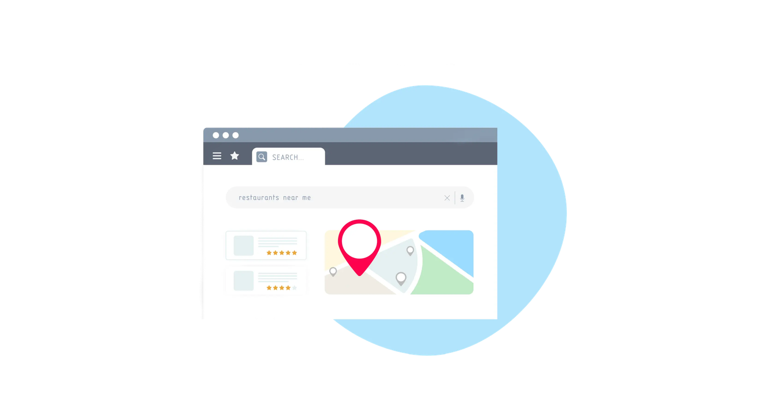 Graphic of local SEO Google Business Profile in SERPs