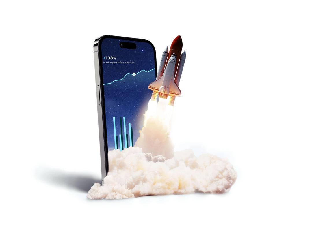 rocket launching out of screen