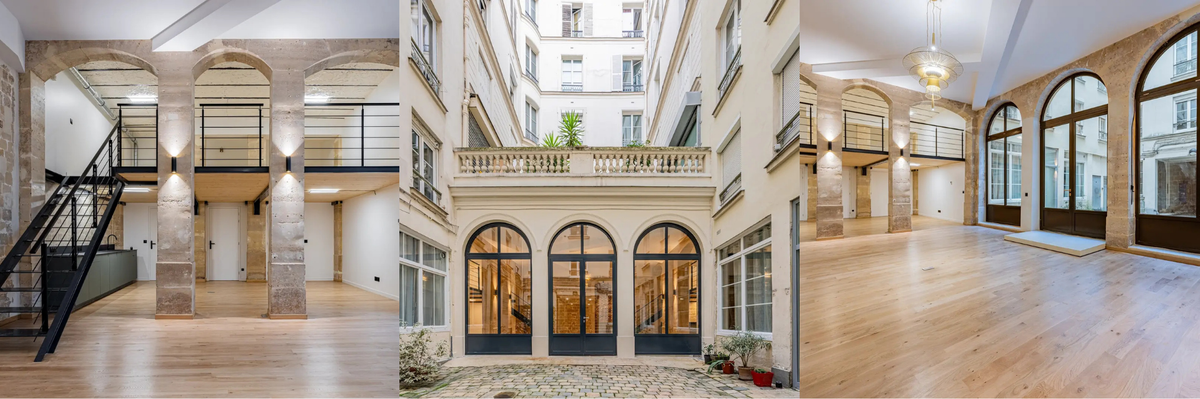 Espace événementiel vide avec verrière à Paris 3