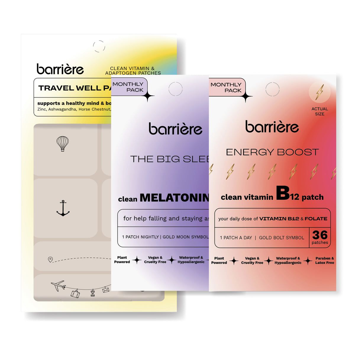 barrière Jet-Set Stack: three patch packs