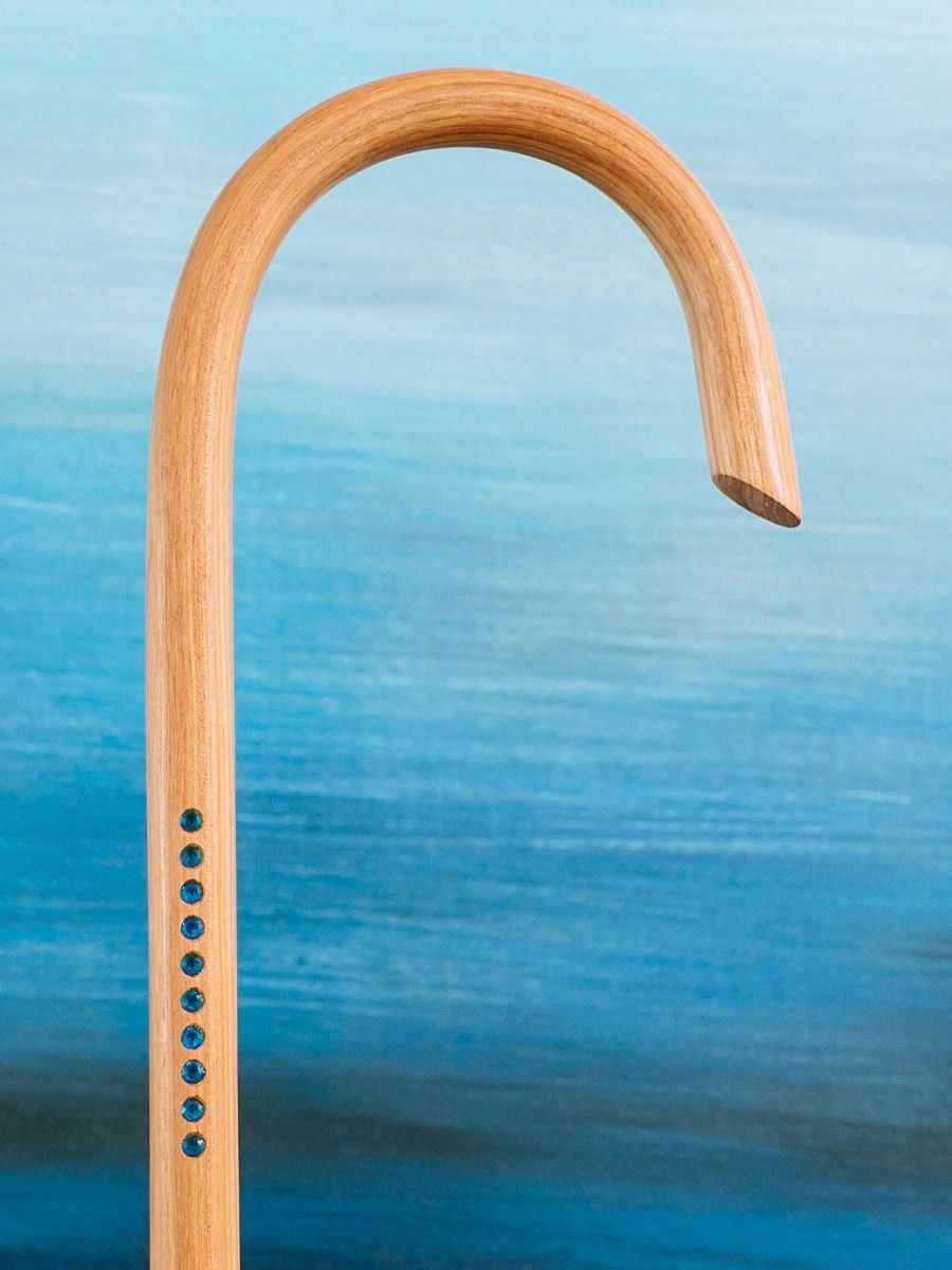 The Refined – Natural Hickory with Capri Blue Swarovski Crystals