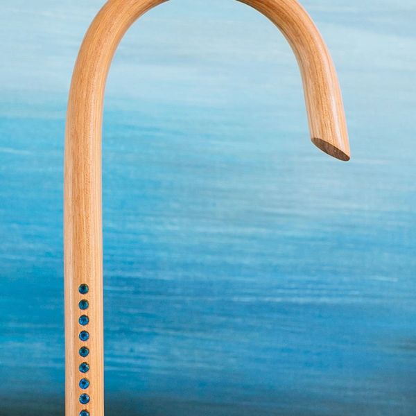 The Refined – Natural Hickory with Capri Blue Swarovski Crystals