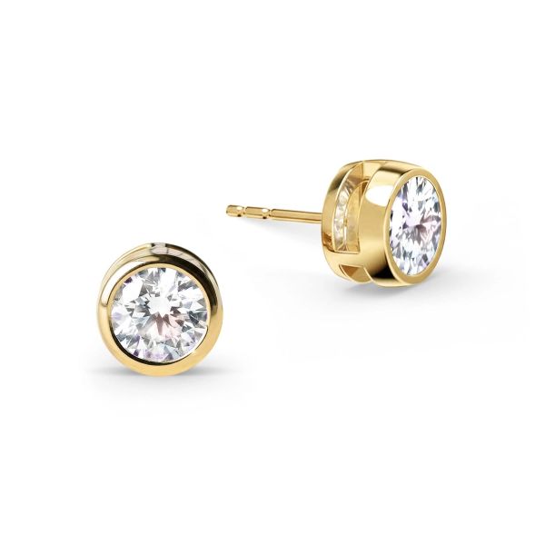 Jamestown Birthstone Stud Earrings in 14k Gold