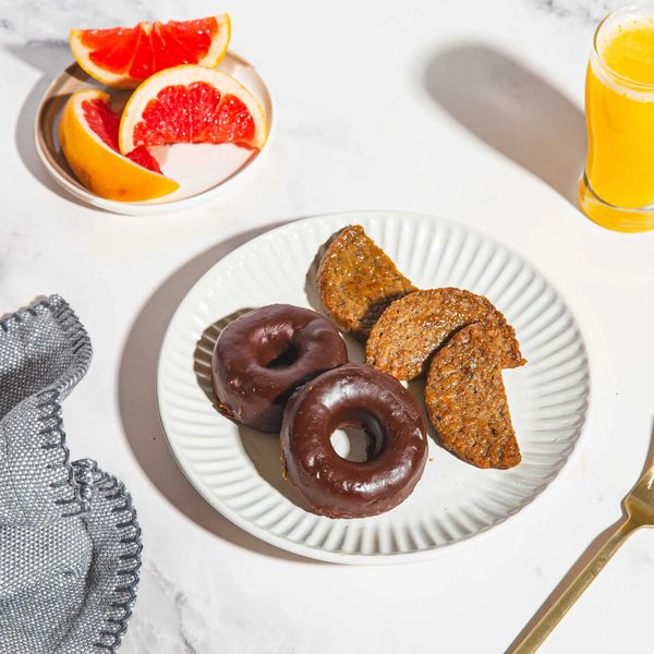 Chocolate Glazed Donuts with Vegan Patty