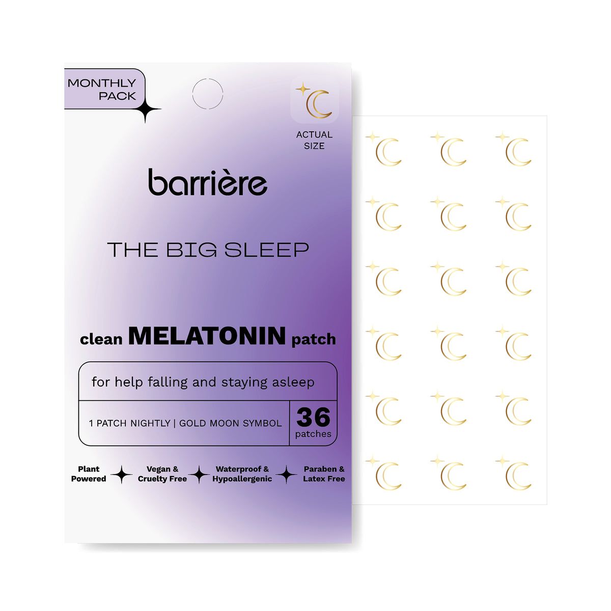 barrière The Big Sleep patch sheet, gold moon print