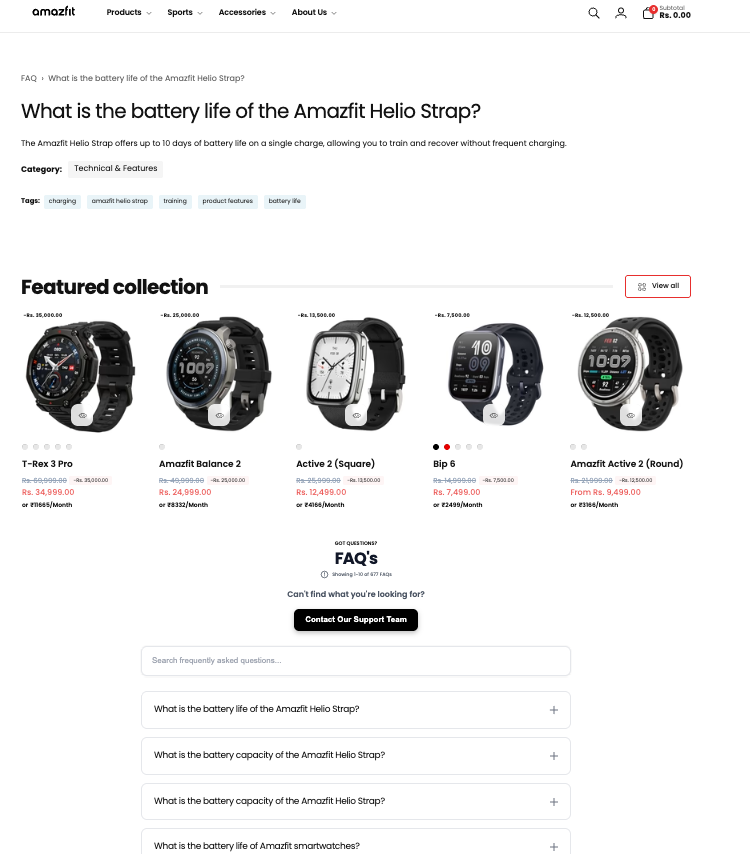 SSR + SEO ready Faq pages generated by Shopify App with MetaField Auto Sync