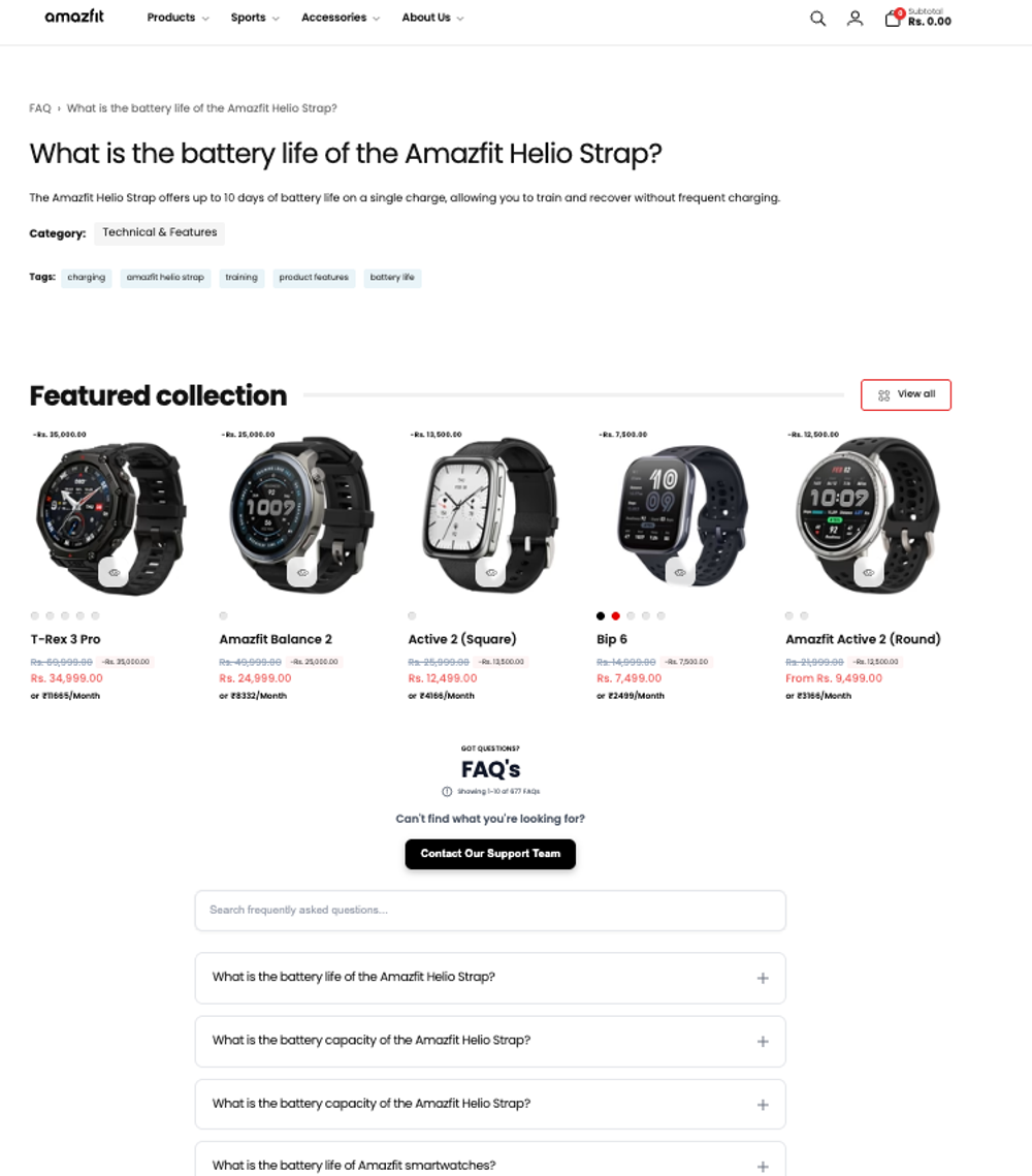 SSR + SEO ready Faq pages generated by Shopify App with MetaField Auto Sync