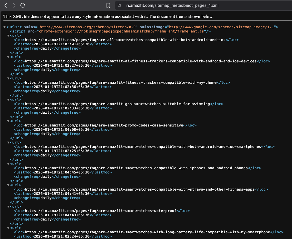 SEO Friendly pages on Sitemap 