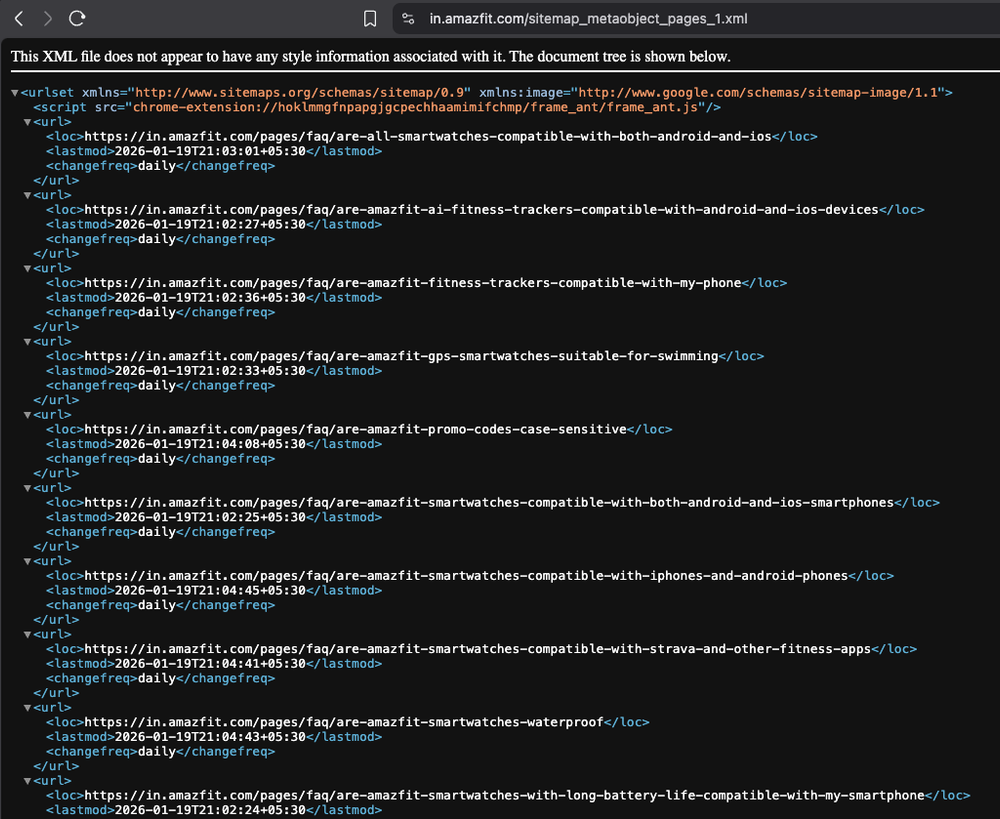 SEO Friendly pages on Sitemap