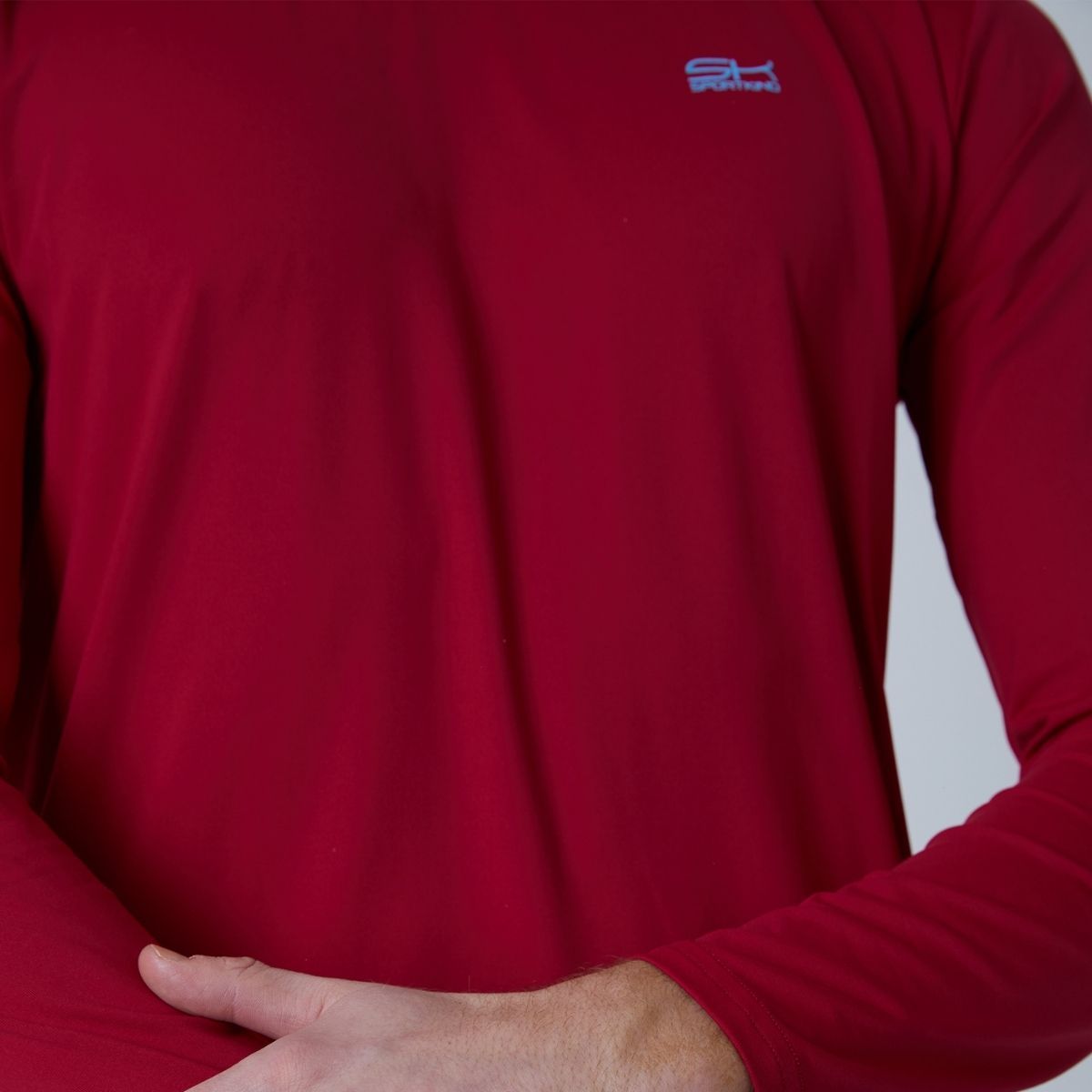 Bordeaux red longsleeve shirt by Sportkind