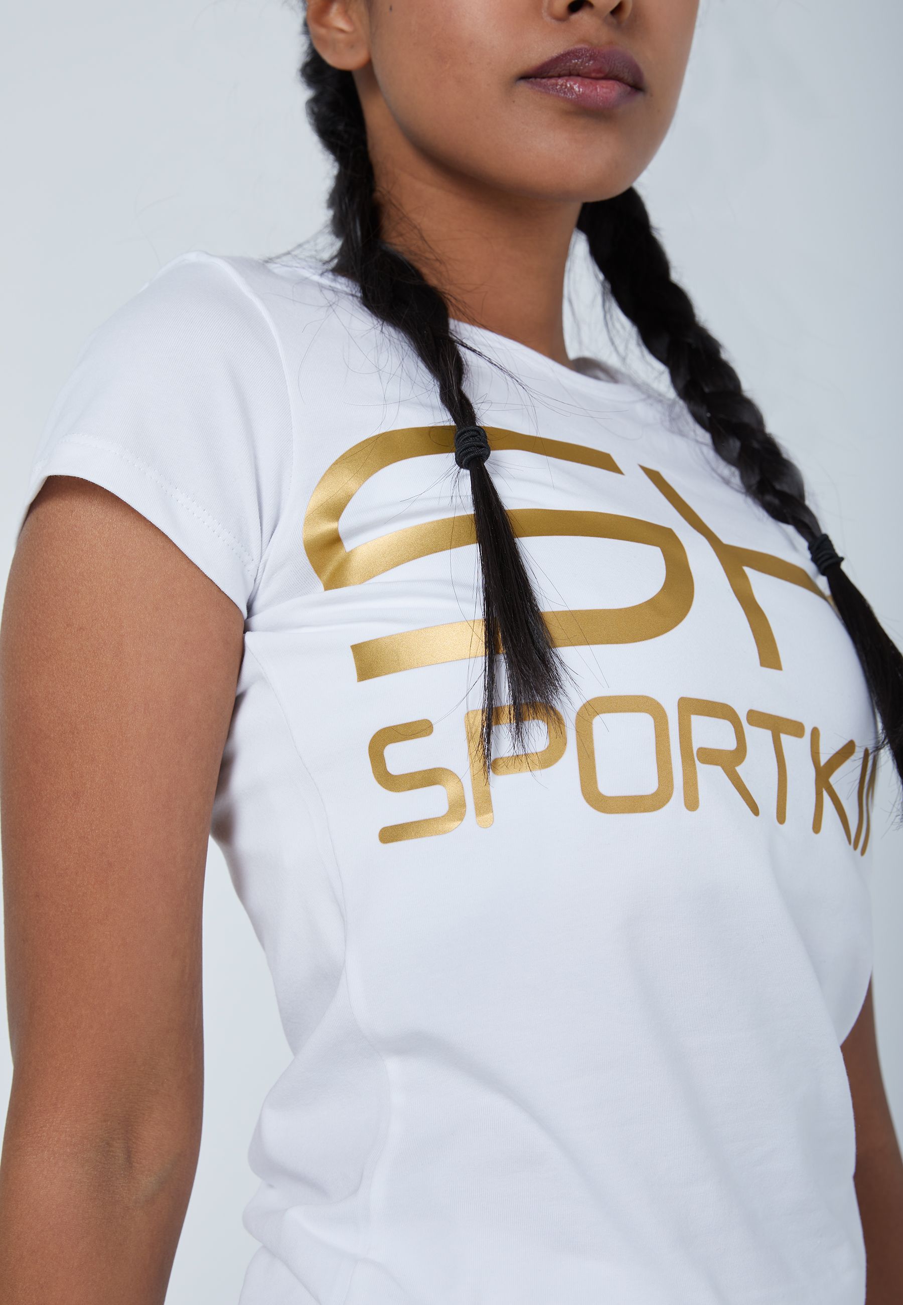 Fille en t-shirt de tennis col en V de SPORTKIND
