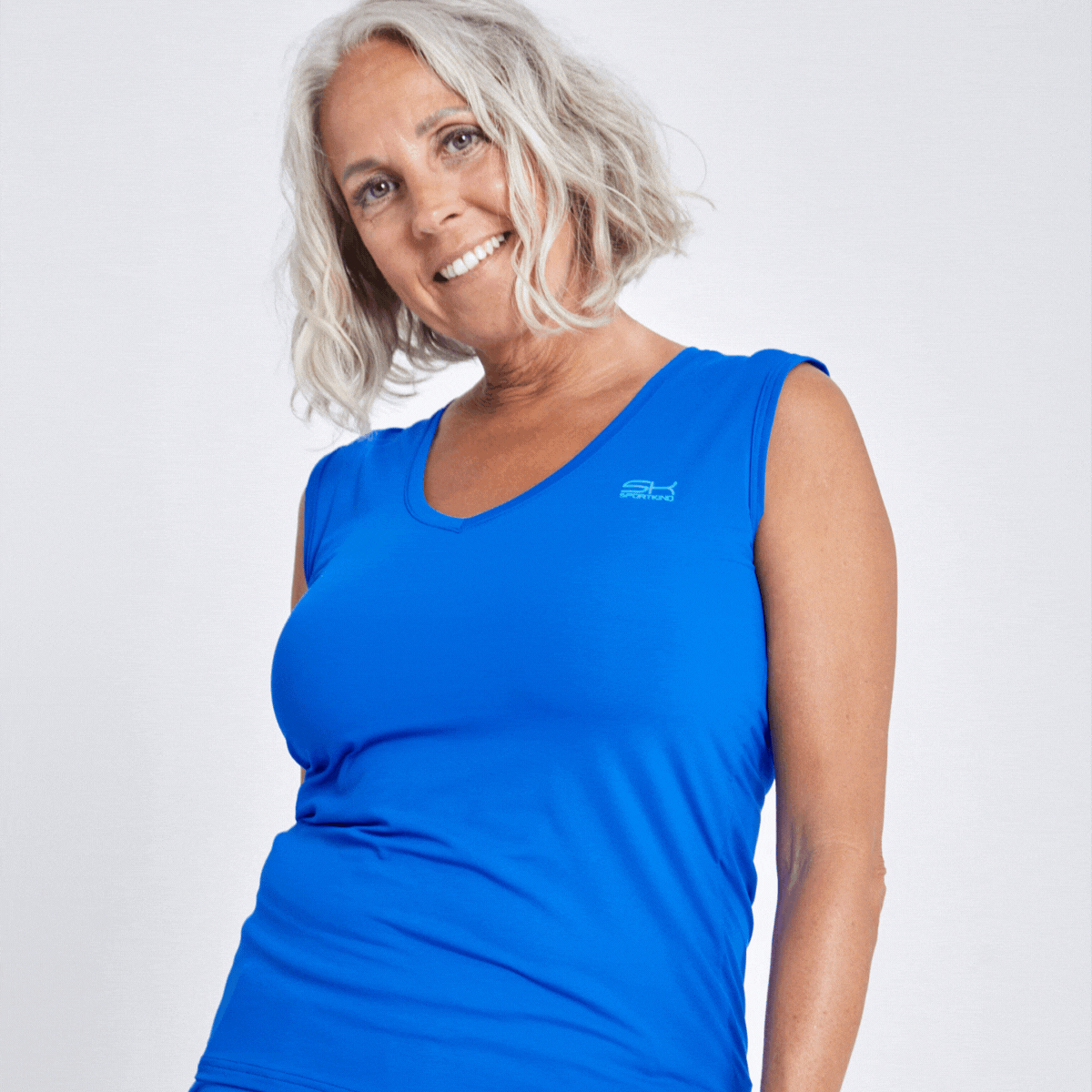 SPORTKIND Tennis Loose Fit Basic Tanktop in weiß