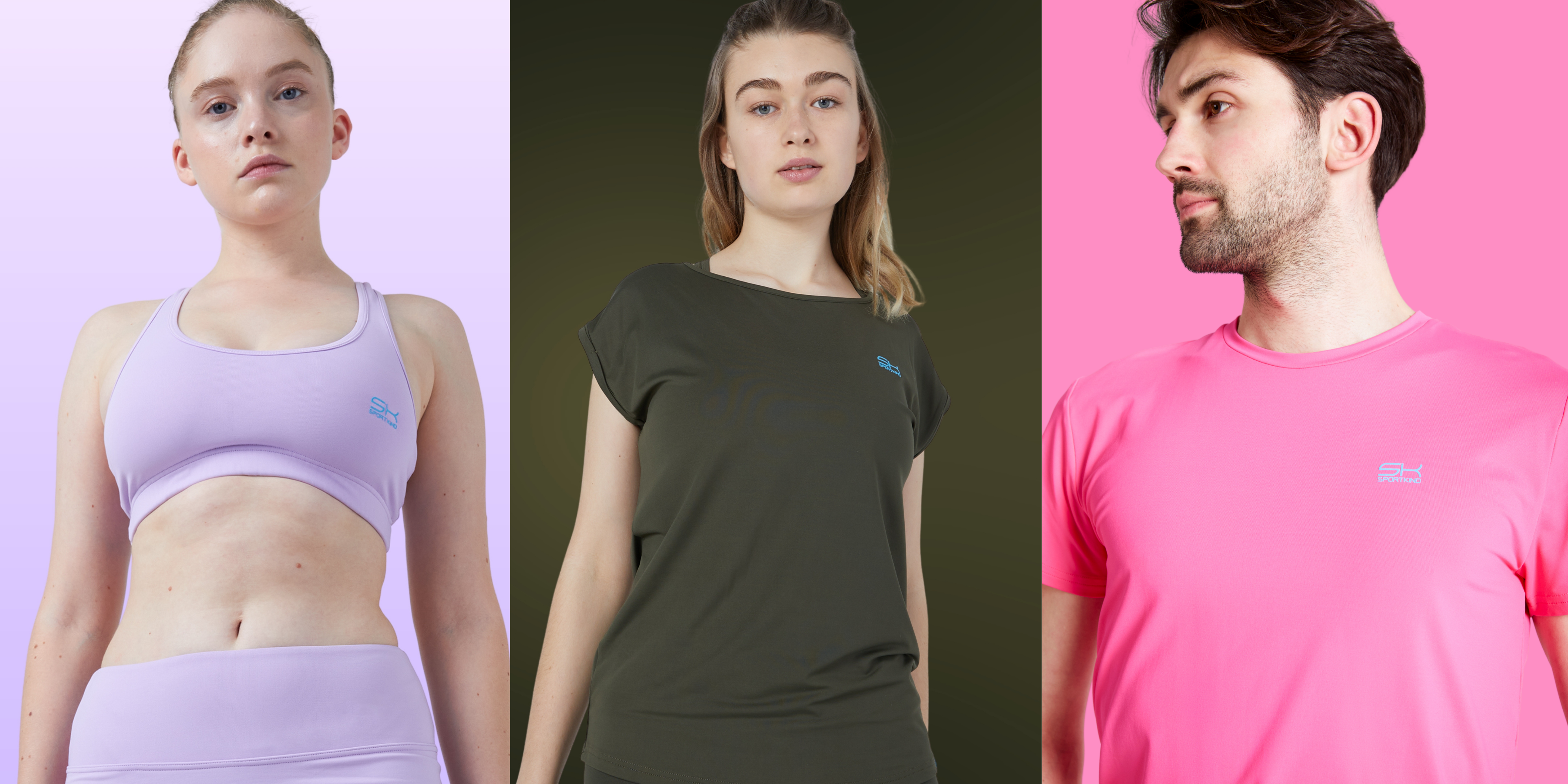 Zwei Frauen und ein Mann in SPORTKIND Kleidung