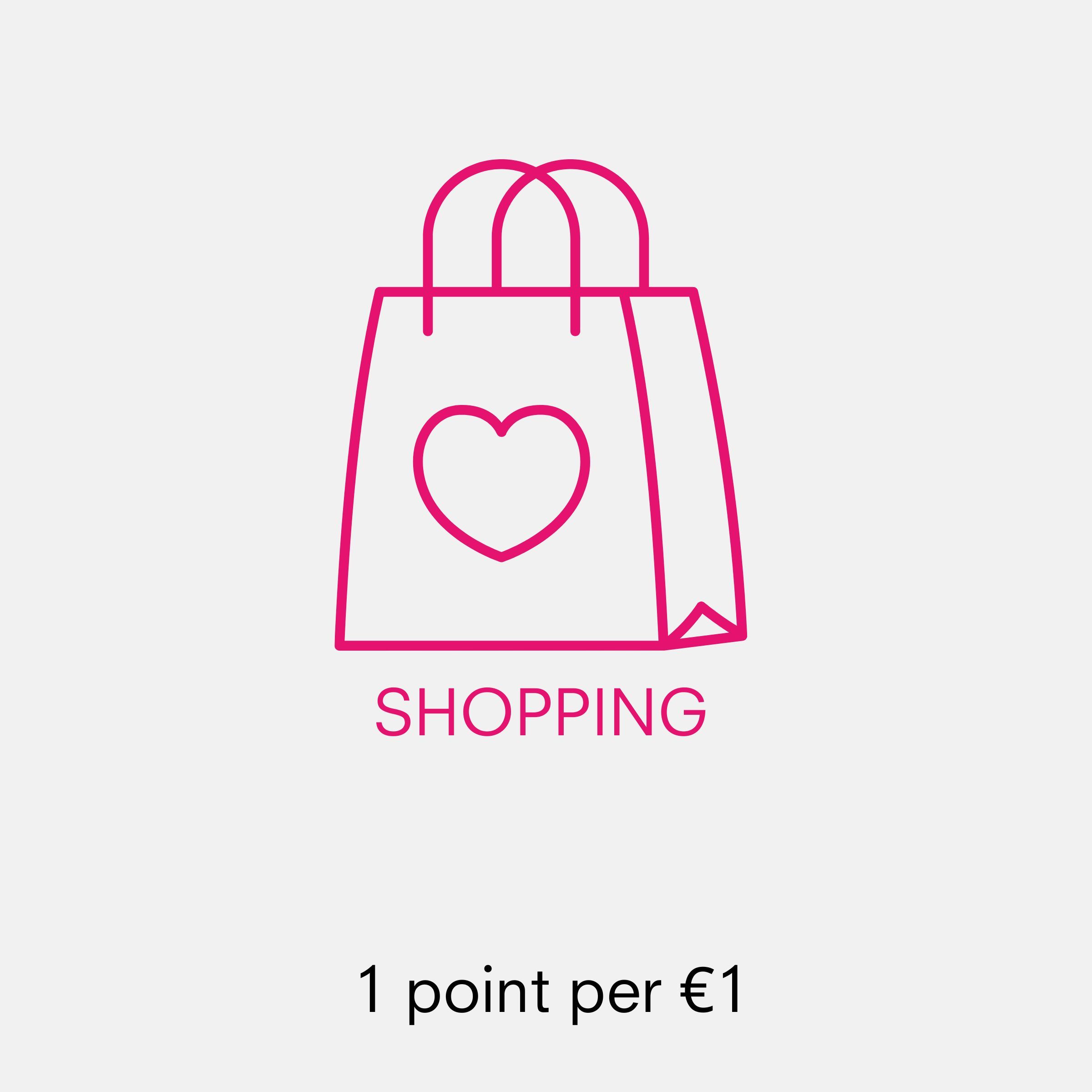 Pink shopping icon