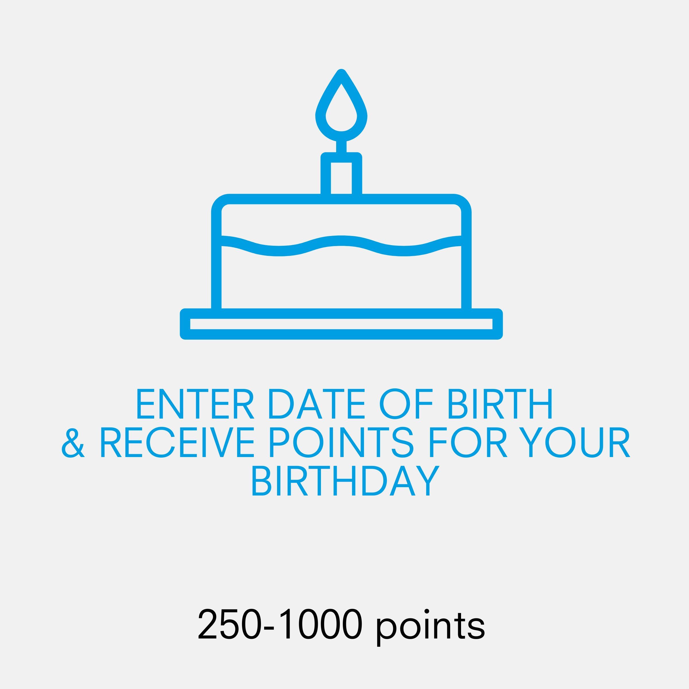 Blue birthday points icon