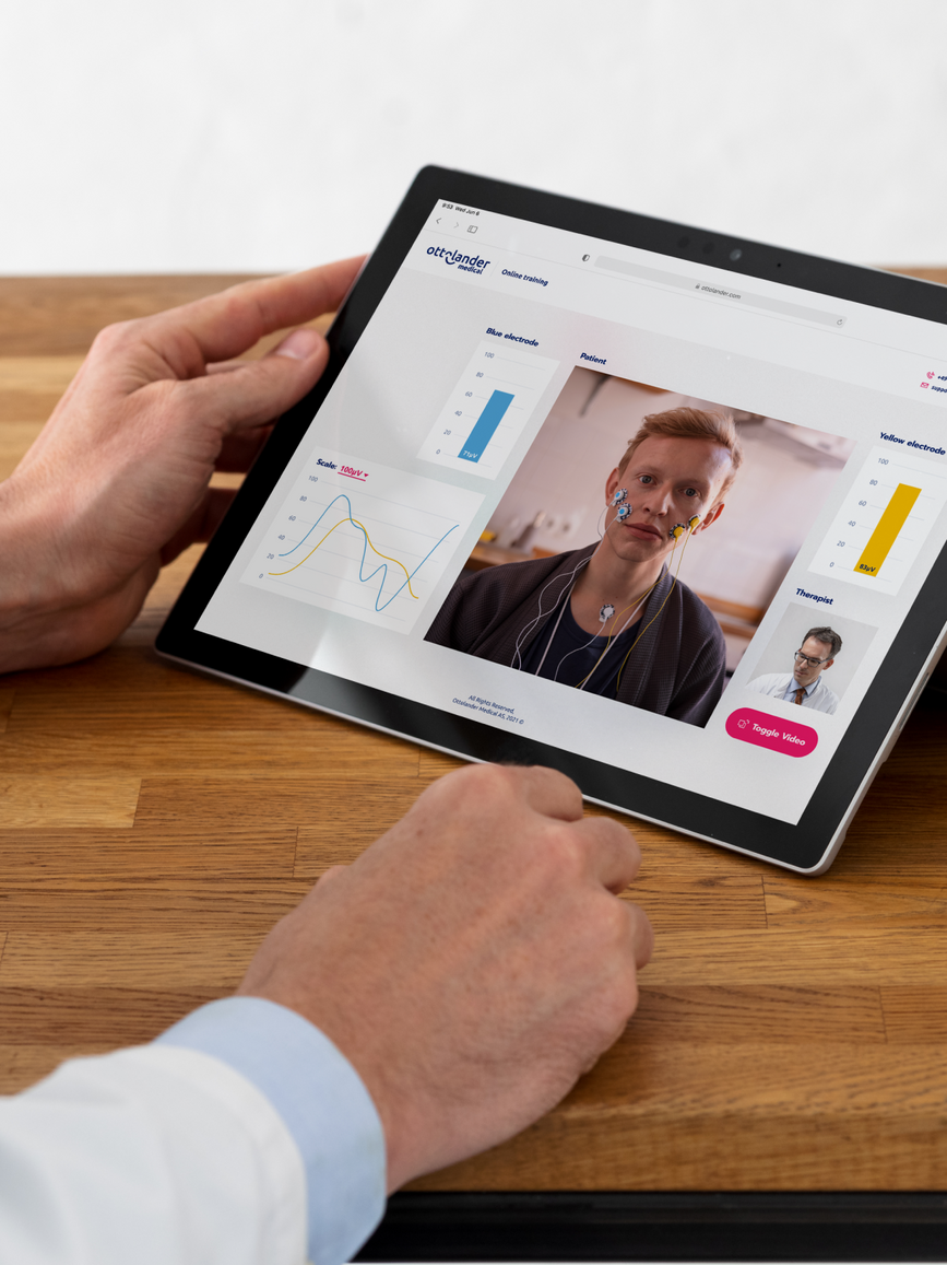 iPad with Ottolander SaaS therapy platform