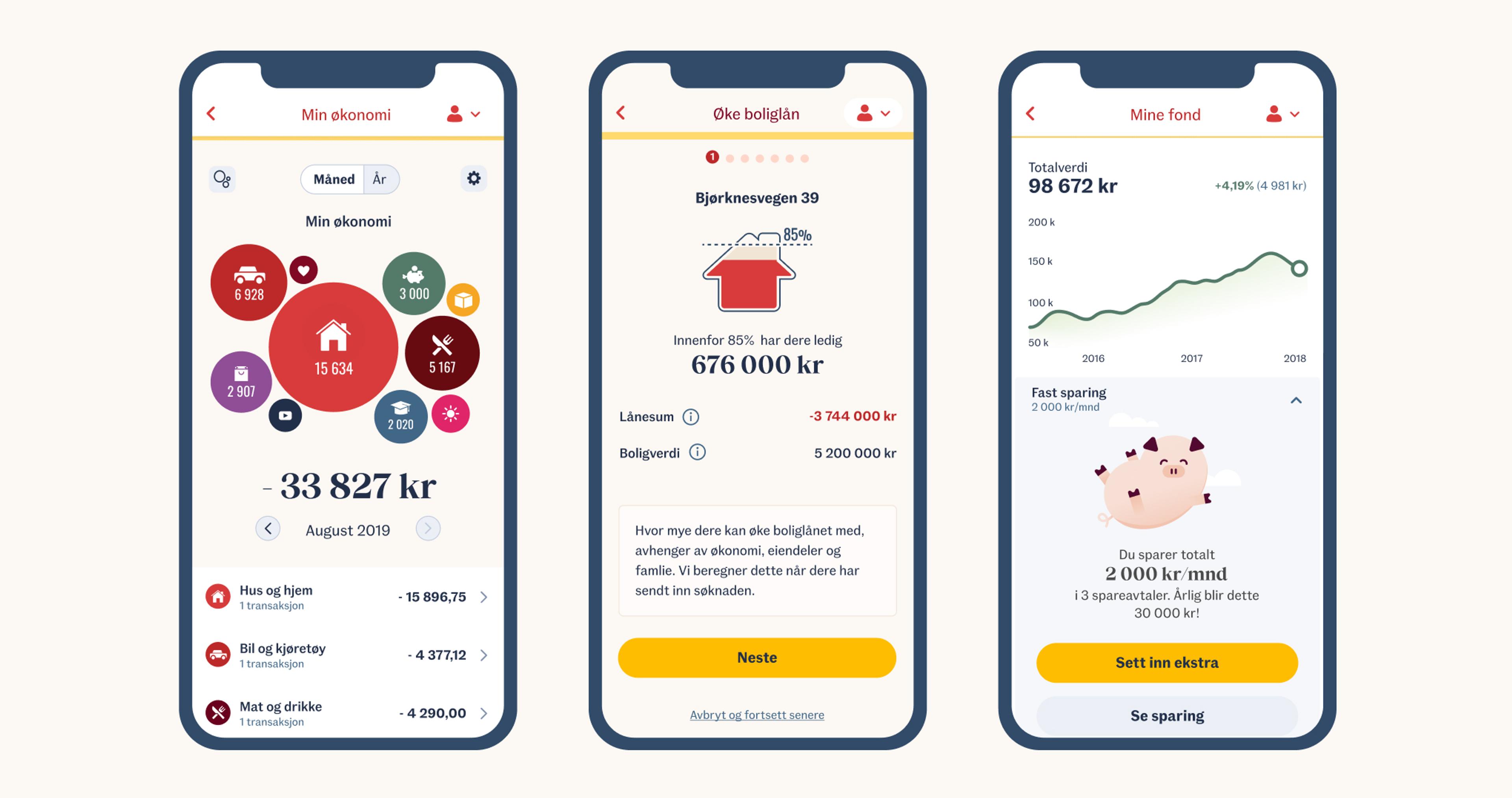 Person som bruker mobilbank