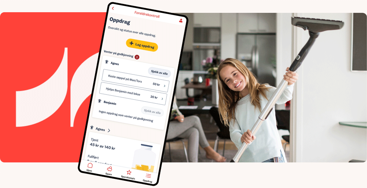 Gi barnet oppdrag - sjekk ut Din familie i nettbanken eller appen din