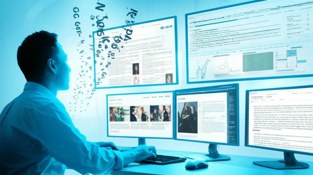 Content creator optimizing blog posts for music SEO with analytics and writing tools