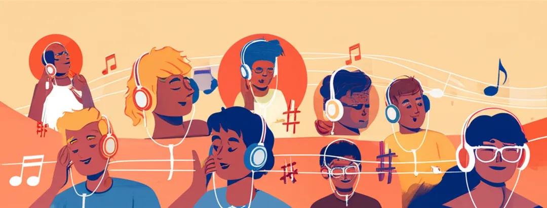Music community engagement and fan connection illustration