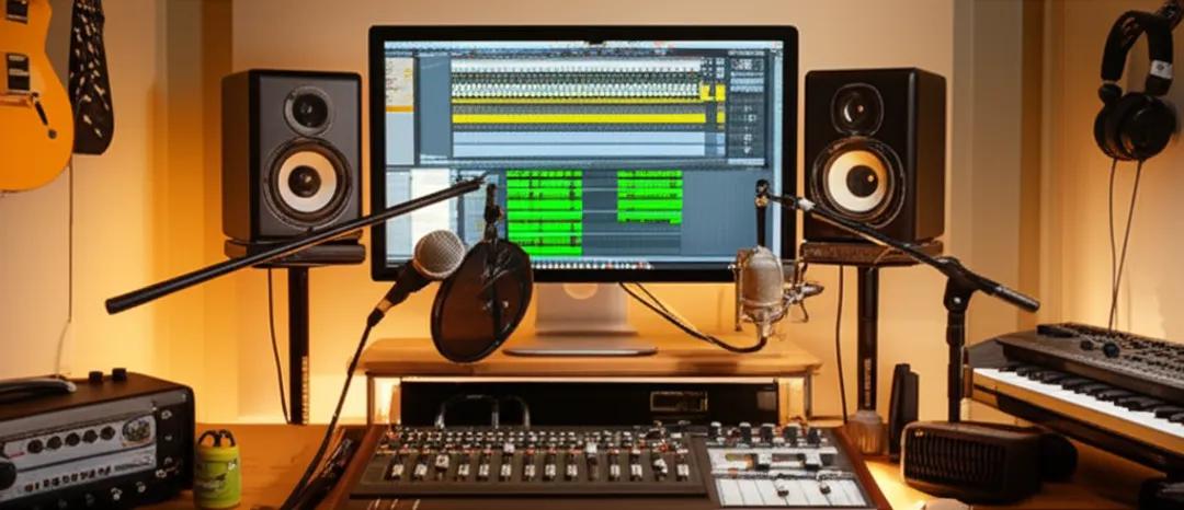 Professional home recording studio setup for music production