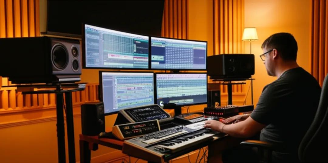 Home studio producer using essential VST plugins for mixing