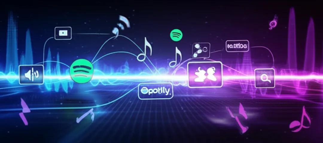Digital music discovery landscape showing interconnected streaming platforms and search engines