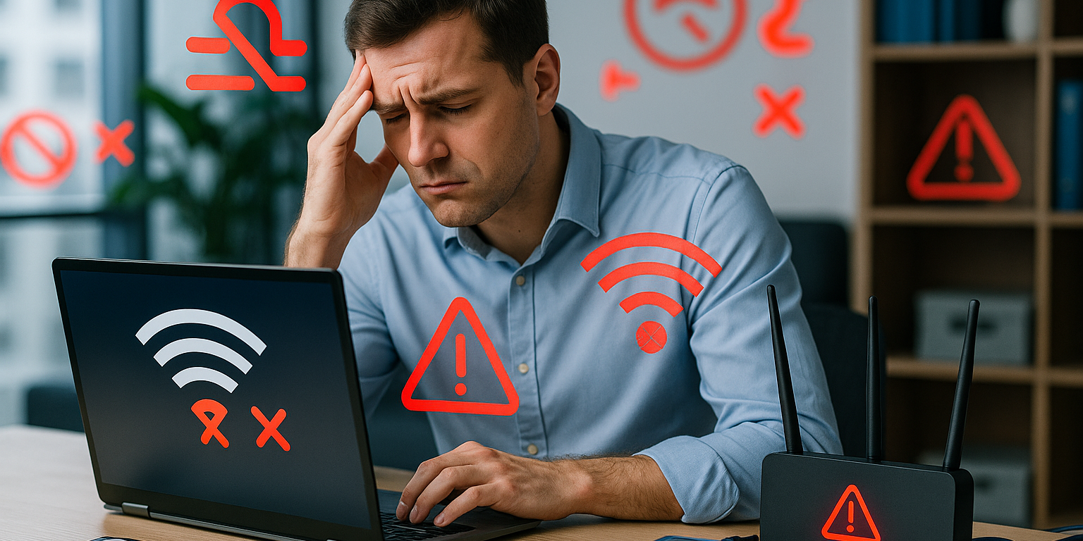 Image de couverture pour l'article: Connexion internet instable en entreprise : causes et solutions 2025