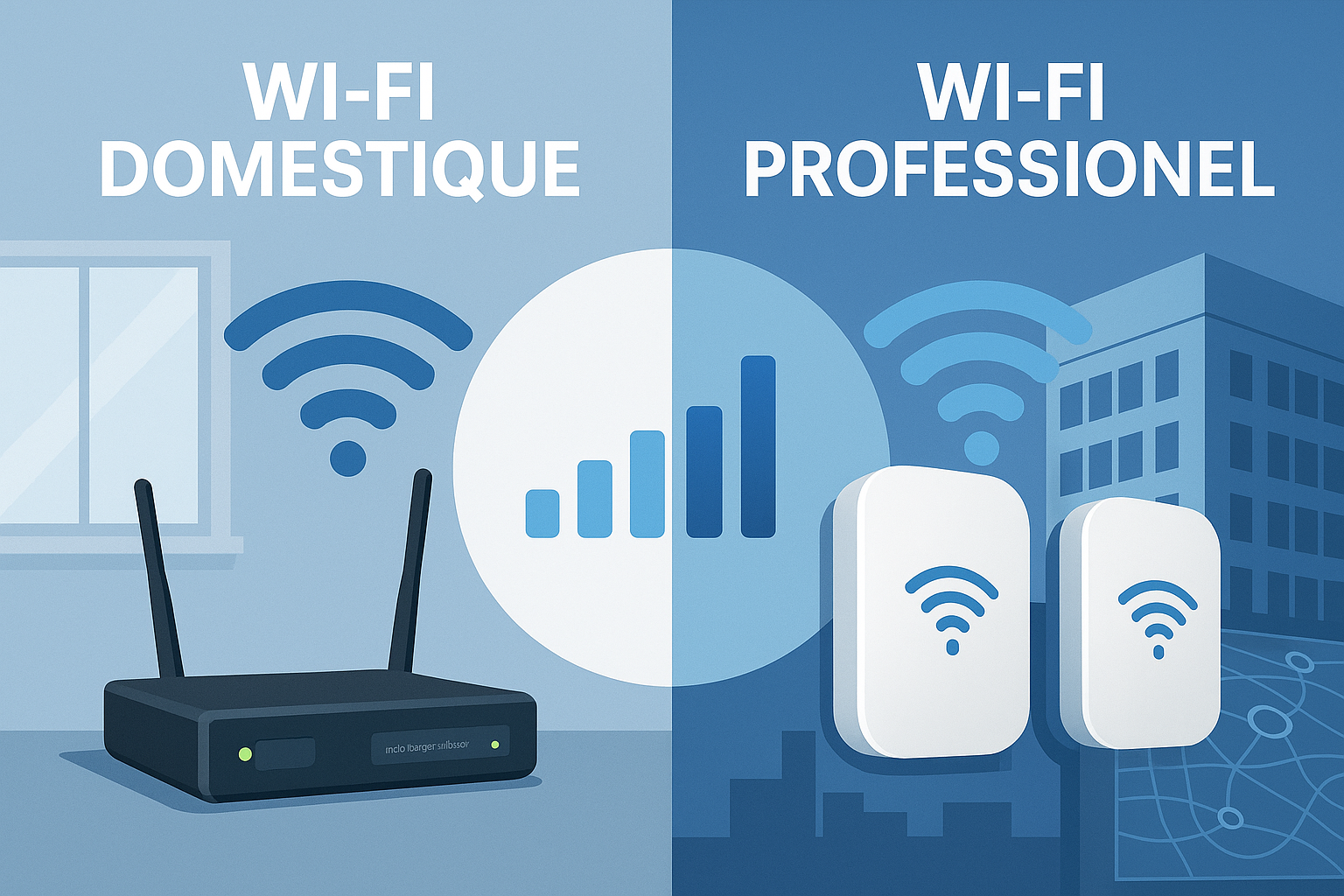 Image de couverture pour l'article: WiFi professionnel vs WiFi domestique : différences et recommandations pour entreprises 2025