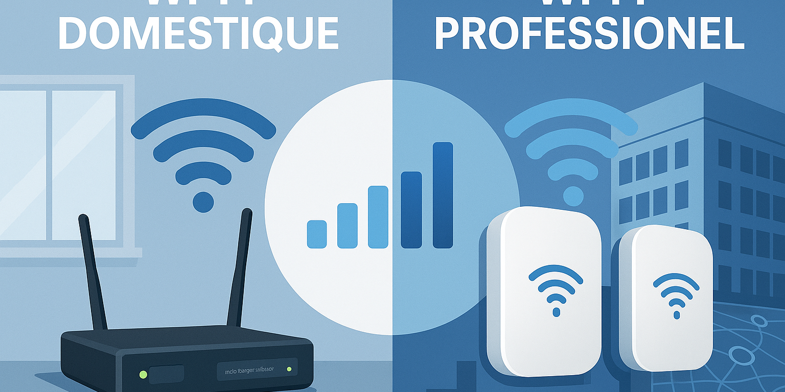 Image de couverture pour l'article: WiFi professionnel vs WiFi domestique : différences et recommandations pour entreprises 2025