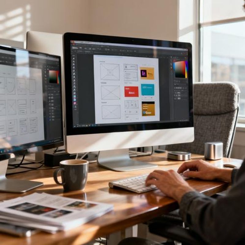 Collection of popular design software interfaces displayed on multiple screens