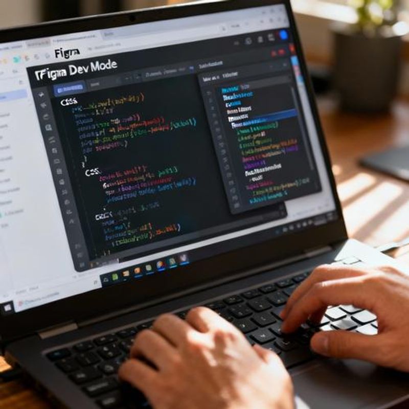 Figma Dev Mode code generation interface showing CSS and React snippets