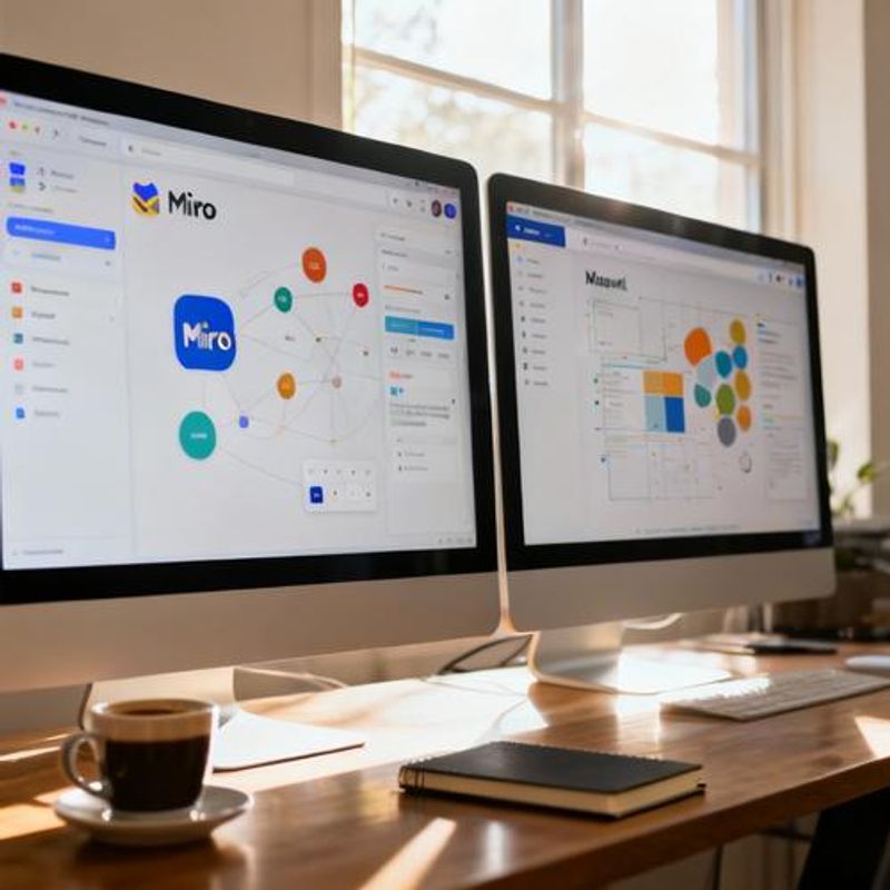 Side-by-side comparison of Miro and Mural dashboard interfaces