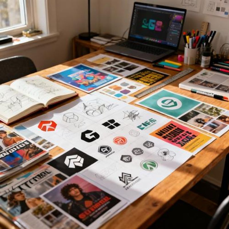 Design student portfolio showcasing various creative projects and design toolkit usage