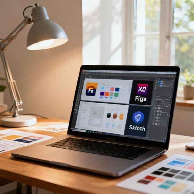 Comparison of popular UI design tool interfaces displayed on computer screen